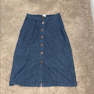 Jean midi skirt